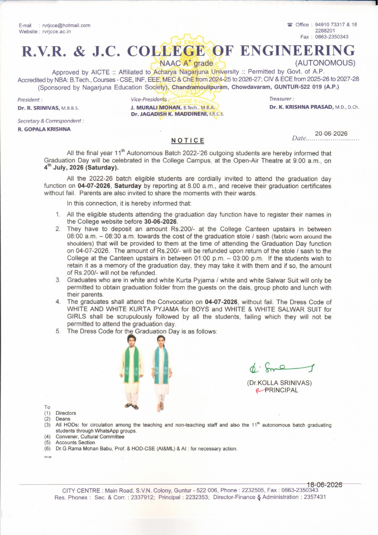 Graduation Day Notice